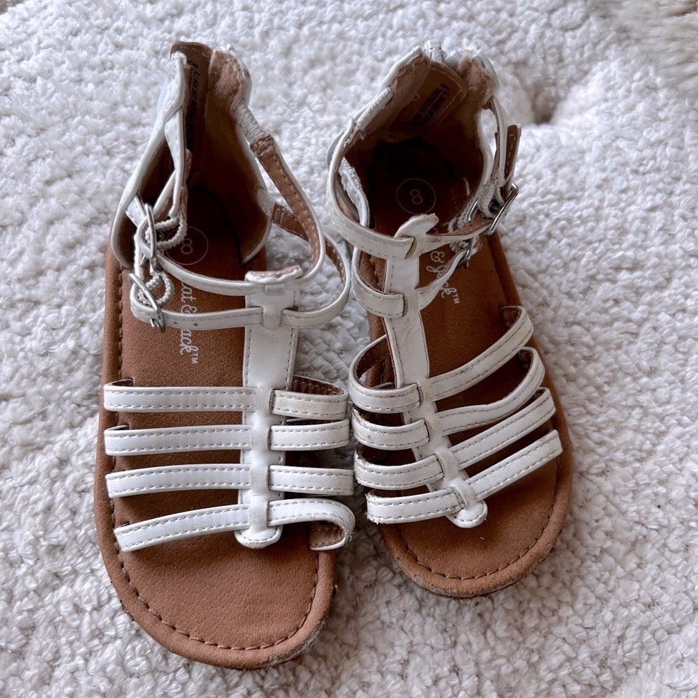 Cat & Jack White Gladiator Sandal Girls Size 8